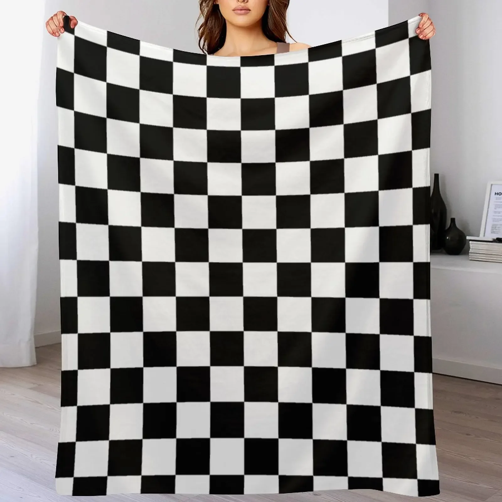 

Black and white checkered Throw Blanket Luxury St warm winter Blankets