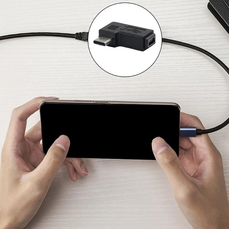 DXAB Mini USB Female to USB C Male Converter Adapter for Phone Laptop Digital Camera