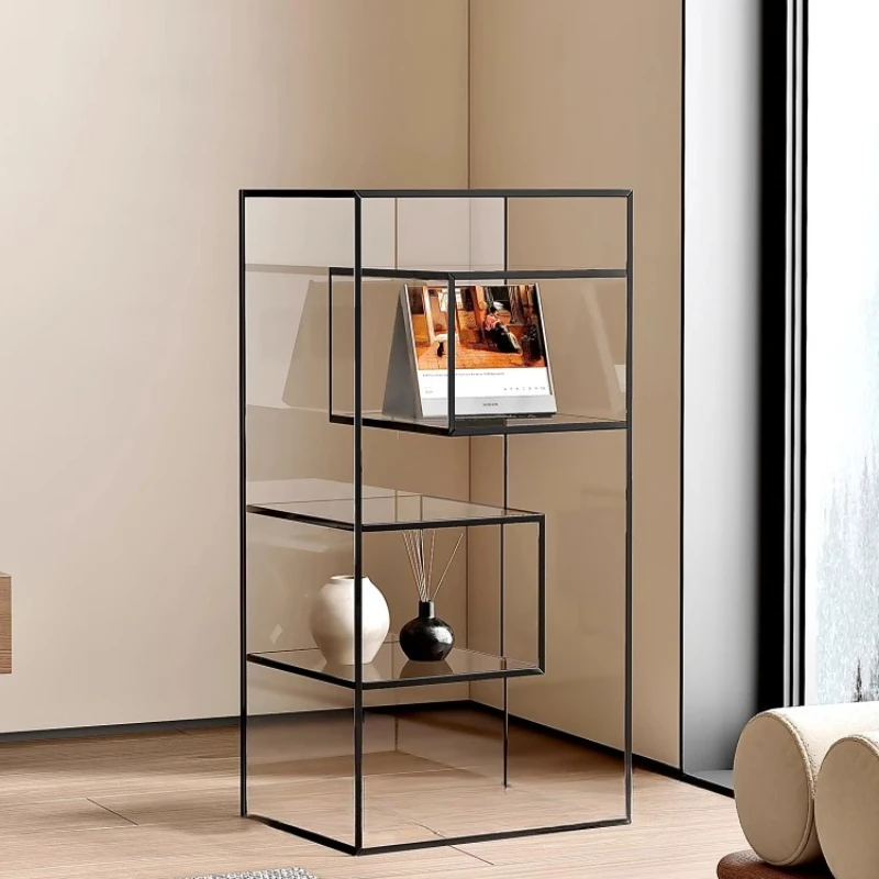 

Acrylic Shelf Living Room Cup Storage Display Cabinet Ornament Small Floor Bookshelf Multi-layer Display Shelf