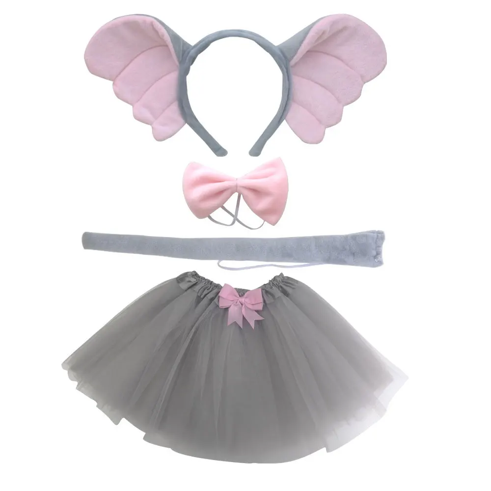 Diadema de felpa de ala ancha para niñas, disfraces de Cosplay para el Día de los niños, Festival de Halloween, Popular, lindo elefante, accesorios