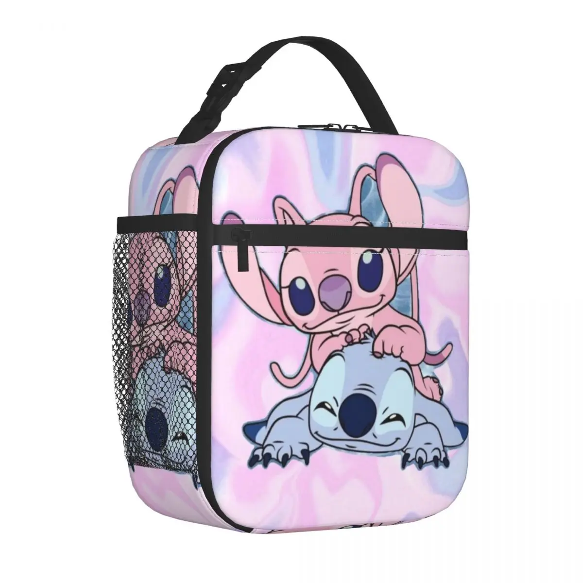 Stitch And Angel Insulated Lunch Bags Leakproof Reusable Thermal Bag Tote Lunch Box College Picnic Bento Pouch