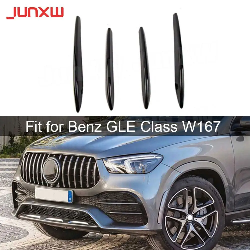 

4pcs Car Front Fog Light Lamp Grille Grill Slats Cover Trim for Mercedes Benz GLE Class W167 350 450 GLE53 AMG Sport SUV 2020 +