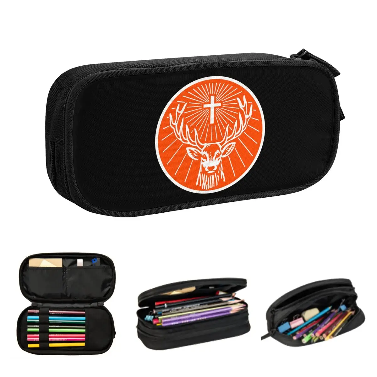 Jagermister Grande Capacidade Lápis Casos, Pen Bags, Pen Box, Pencil Pouch para Meninos e Meninas, Estudantes Papelaria, Escola e Escritório