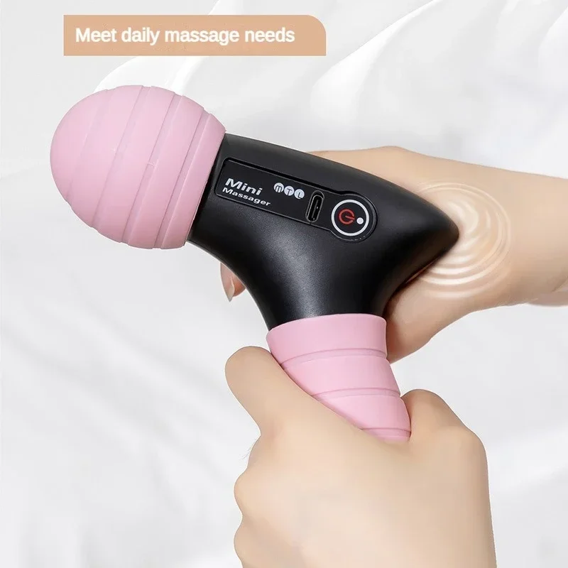 Mini Massage Massage LCD Screen 6 Heads Gun Muscle Massager Portable Electric Fascia Gun for Neck Foot Body Fascia Gun