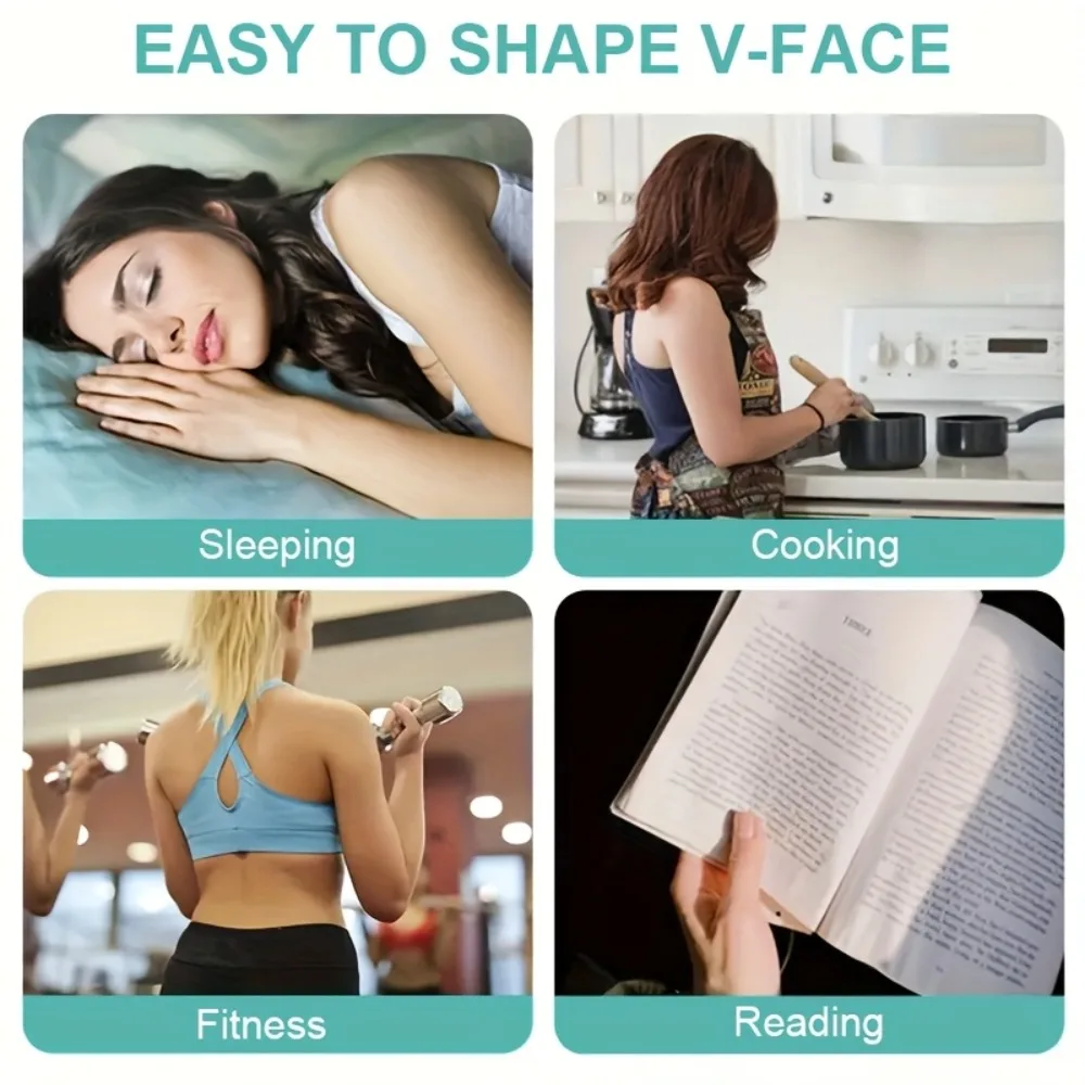 Regulowany pas do liftingu twarzy w kształcie litery V dla kobiet, oddychający, wielokrotnego użytku, pasek do podnoszenia podbródka, modelujący kontur twarzy, wyszczuplający pas do pielęgnacji urody.