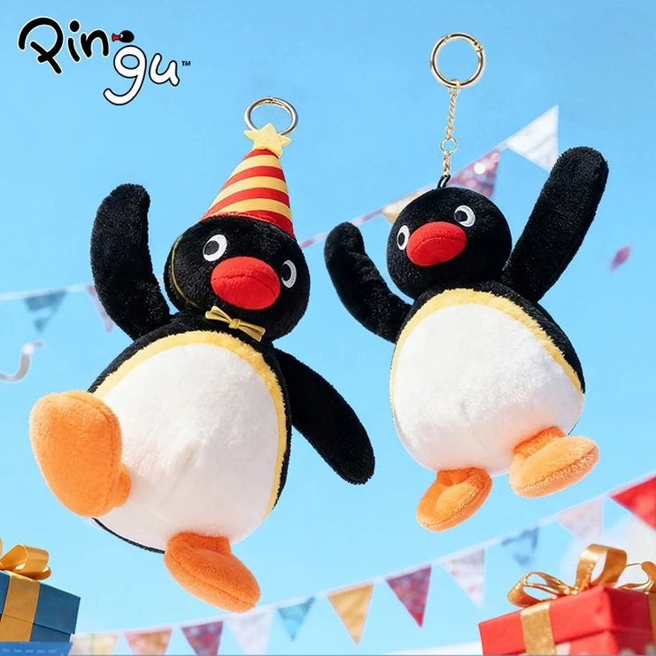

Cute Pingu Penguin Plush Doll Toy Pendant With Skeleton Arm Movable Shaped Doll Plush Keychain Christmas Gift