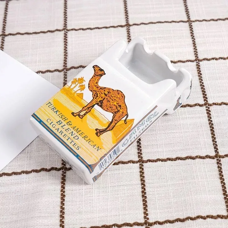 

New Style European Cartoon Cigarette Box Creative Ceramic Ashtray Household Trend Retro Personality Small Smoke Tray