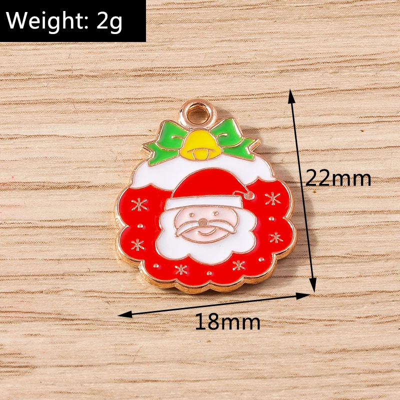 10 stücke mischen niedlichen Emaille Weihnachts baum Schneemann Santa Claus Charms Anhänger für Schmuck machen DIY Ohrringe Halsketten Handwerk liefern – Detail 27
