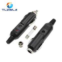 1PCS Car Male Cigarette Lighter Socket Converter Plug Plastic And Metal Car Accessories 12V 24V 10A Fuse tube