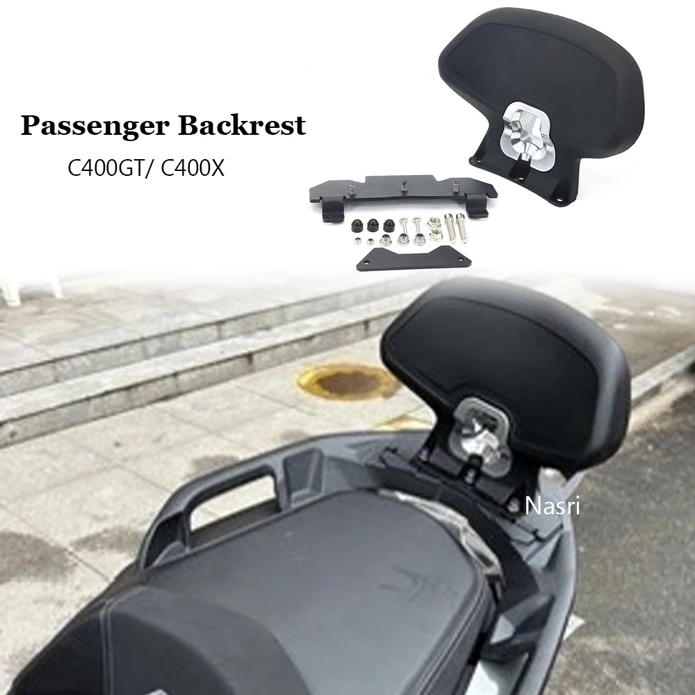 FOR BMW C 400 G T C 400 X Black Motorcycle Accessories Backrest Rear Passenger Seat Back Rest Cushion Pad FOR BMW C400GT C400X