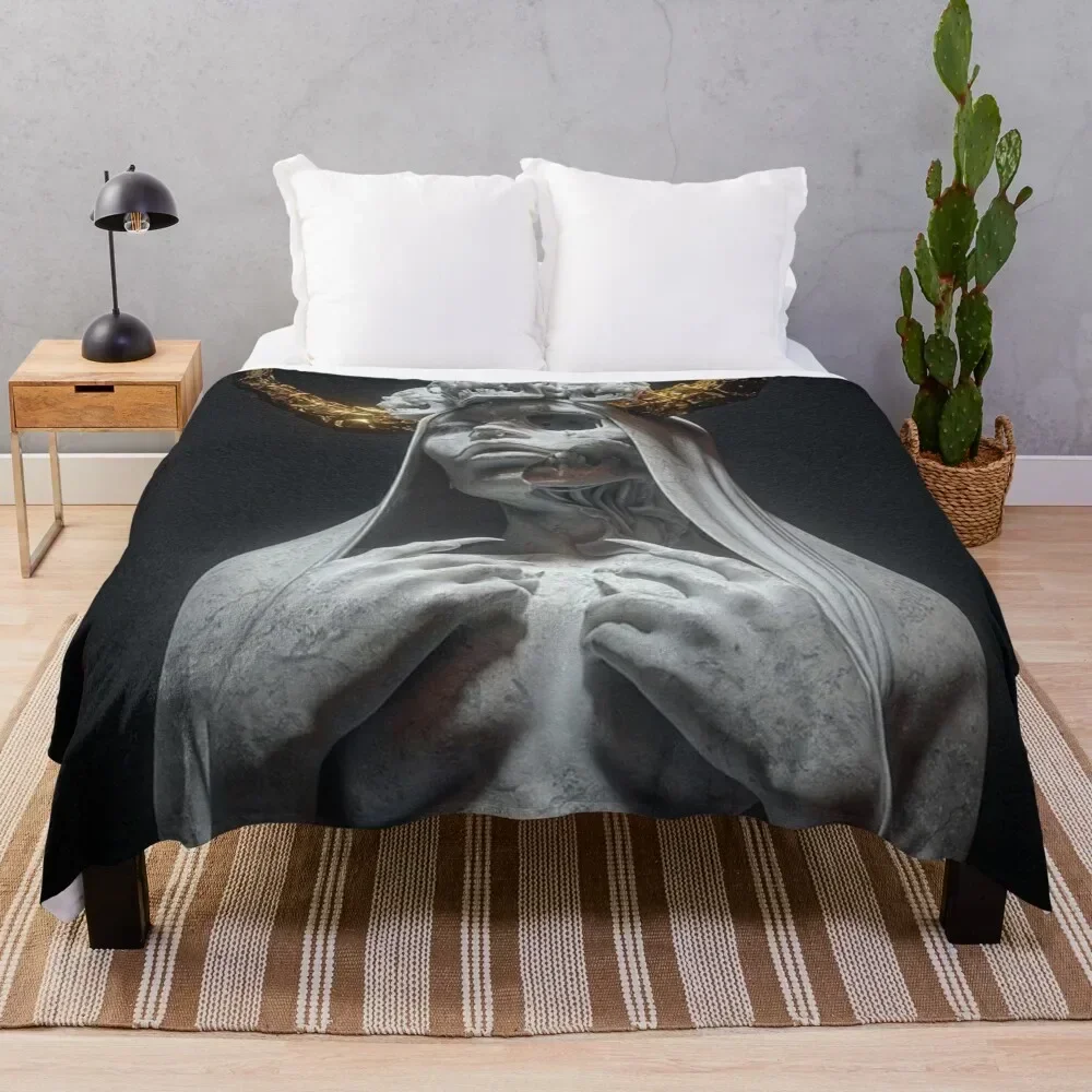 

Evil Statue Throw Blanket Cozy Warm Blanket for Bed Room Decor