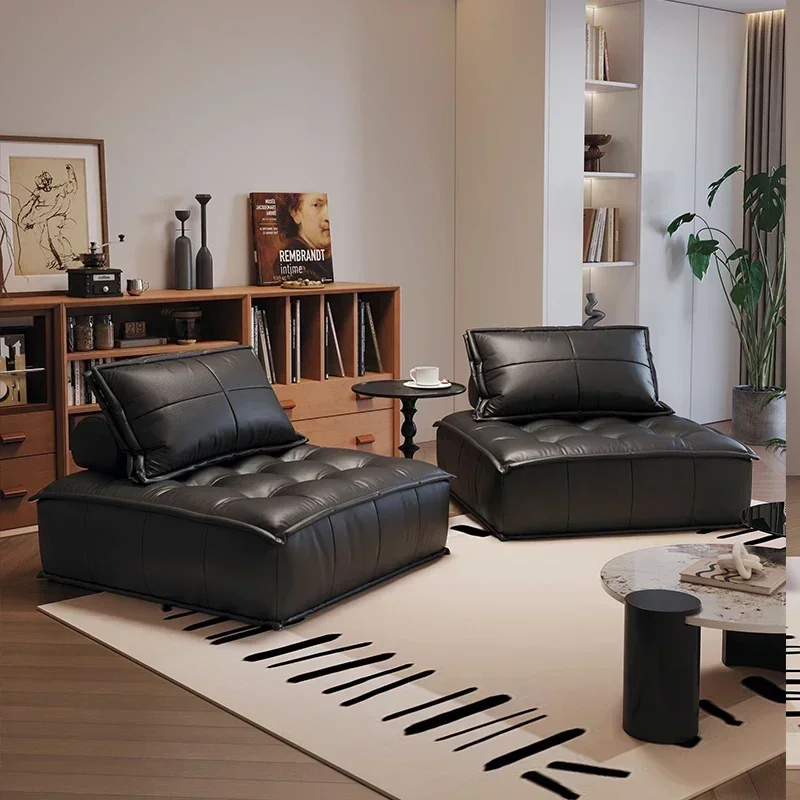 Ottoman Italian Black Sofa Nordic Latex Single Lounge Living Room Couch Puffs Sectional Modular Canape Salon Home Furniture