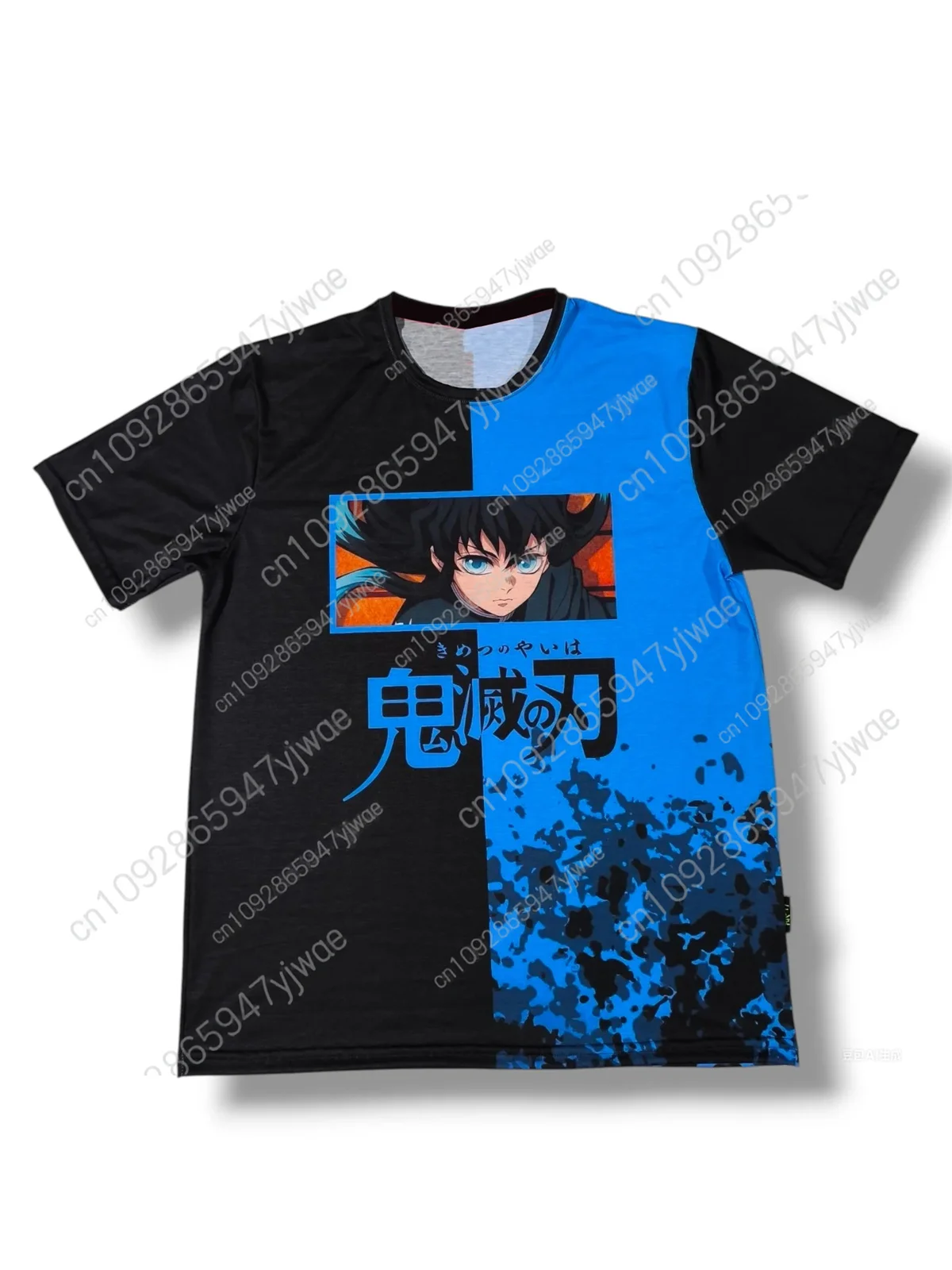 أنيمي شيطان القاتل تأثيري حلي Tanjirou و Nezuko ثلاثية الأبعاد مطبوعة التعادل صبغ قصيرة الأكمام للأطفال التجفيف السريع تي شيرت الكبار