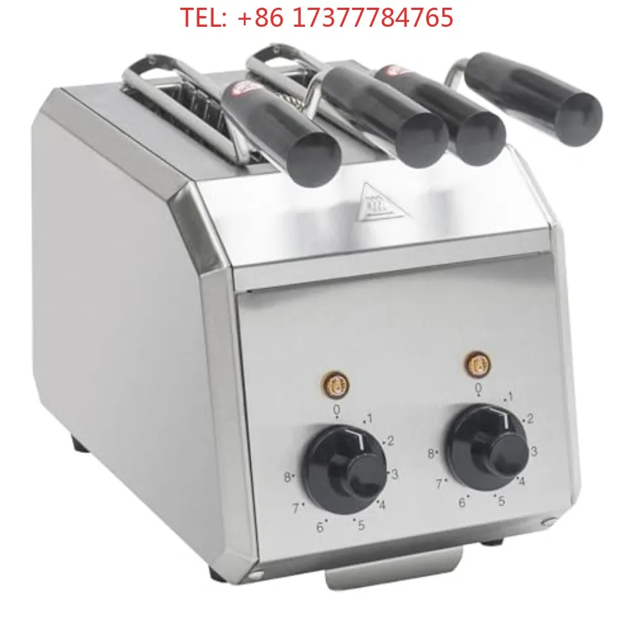 2 Slice Toaster Stainless Steel 2-Slice Wide Slot 600W per Slot Energy Efficient SUS 304 Tongs 8-Minute Timer Removable Crumb