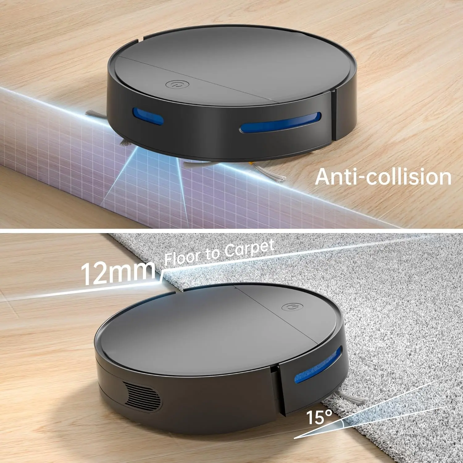 Модернизированный робот-пылесос с мощностью всасывания 3500 Па, робот-пылесос большой пыль 550 мл, пульт дистанционного управления, автоматическая самостоятельная зарядка R