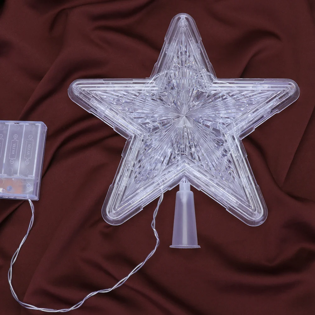 

2pcs 10 Led Lighted Christmas Tree Topper Star Treetop Decoration Colorful Flowing Glow For Holiday Party Festive Lighting Decor