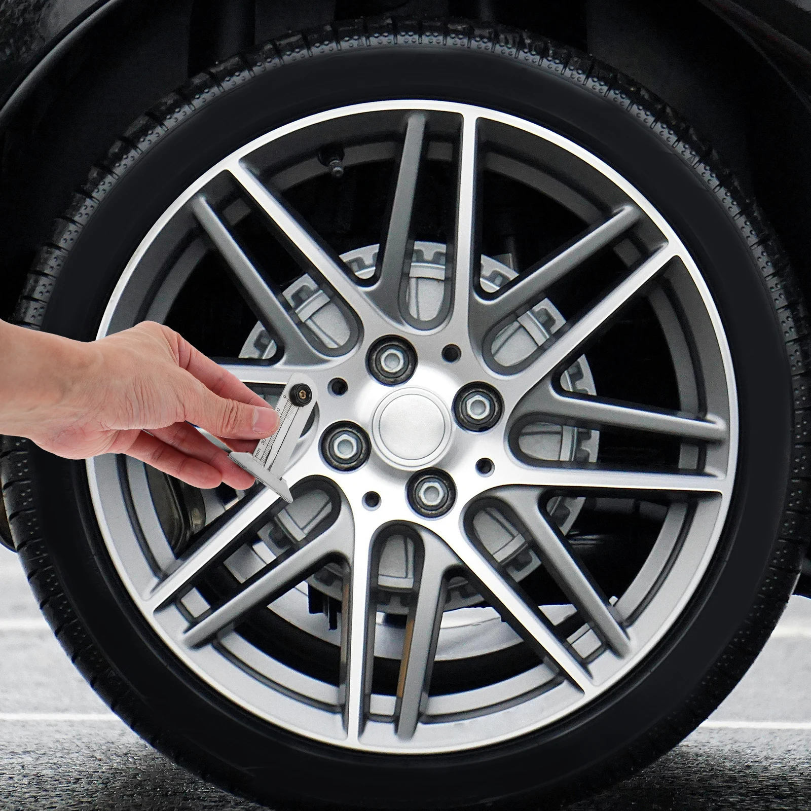 

Tread Gauge 0 30mm Tire Marker White Stainless Steel Vernier Scale for Car Tire Maintenance Safety Measurement Tool