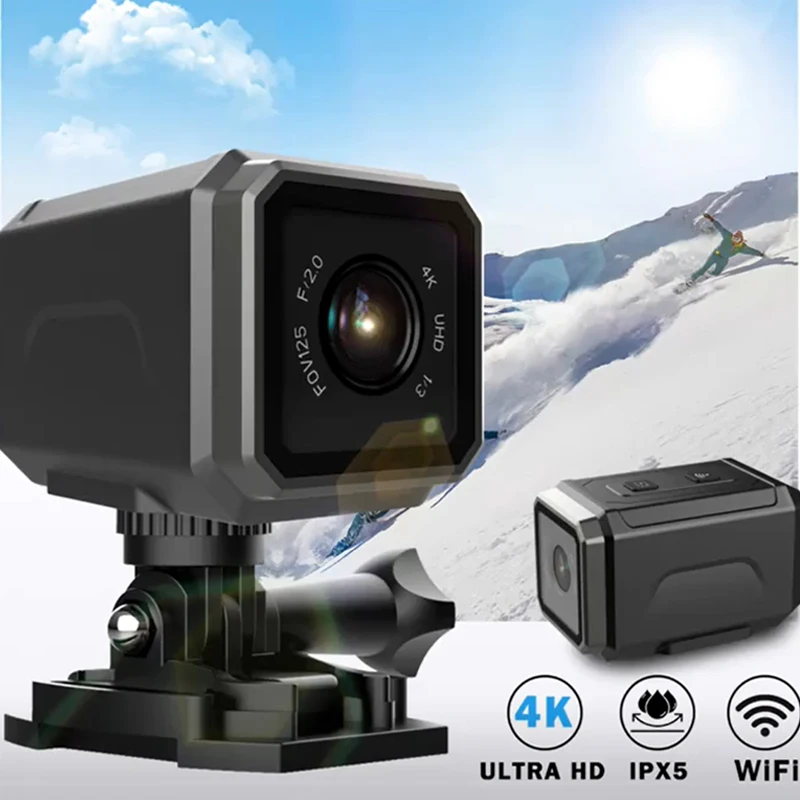 

Спортивная камера 4K сверхвысокого разрешения с функцией точки доступа Wi-Fi, пыленепроницаемым и водонепроницаемым уличным велосипедным рекордером, 3 кронштейна