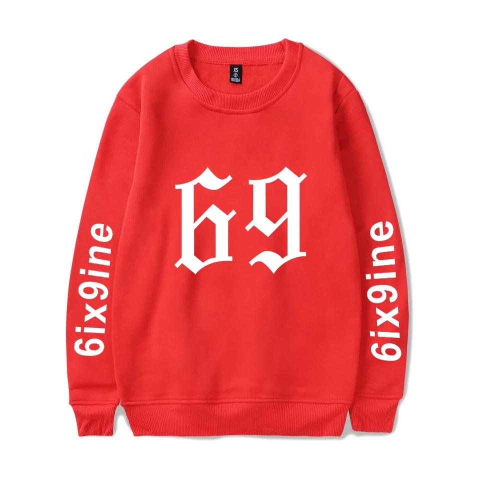 

Rapper 6ix9ine Casual Clothes Hot Sale Capless Long Sleeves Men/women 6ix9ine Hoodies Sweatshirts Red Hip Hop Streetwear