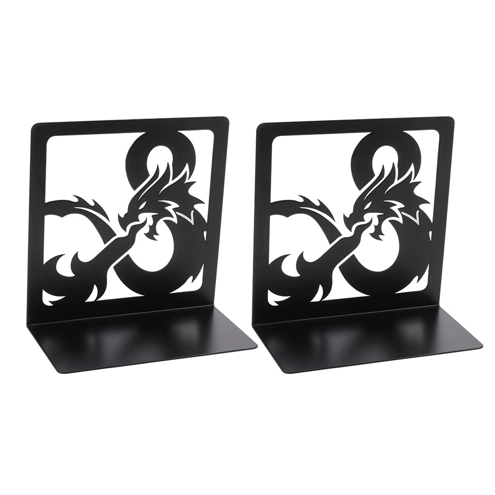 1pair Holder Home Office School For Bookshelf Support Heavy Duty Hollowed Out Stand Book End Desktop Organizer Decorative