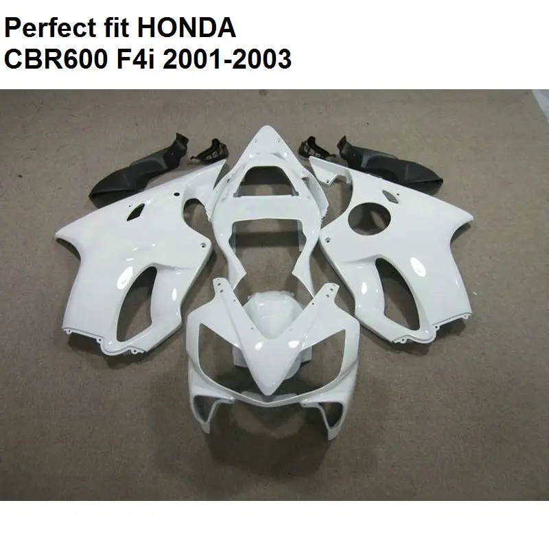 Injection mould fairing for Honda white CBR 600 F4i 01 02 03 fairings kit CBR600 F4i 2001 2002 2003 BA08