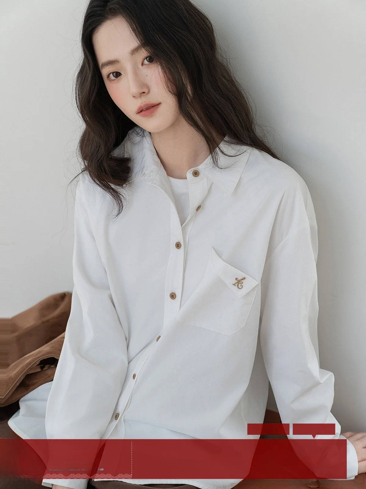 

Белая повседневная рубашка MoZao с длинными рукавами, женская свободная рубашка для похудения, универсальная, для поездок на работу, в корейском стиле, стандартного кроя