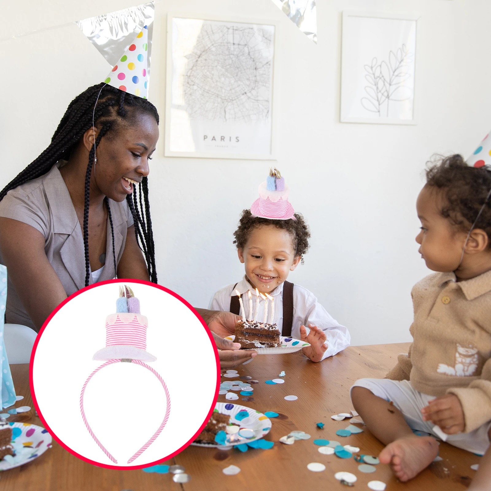 

Baby Headwear Birthday Headpiece Hair Clasp Buckle Stylish Headband Party Props Children Velvet Hoop