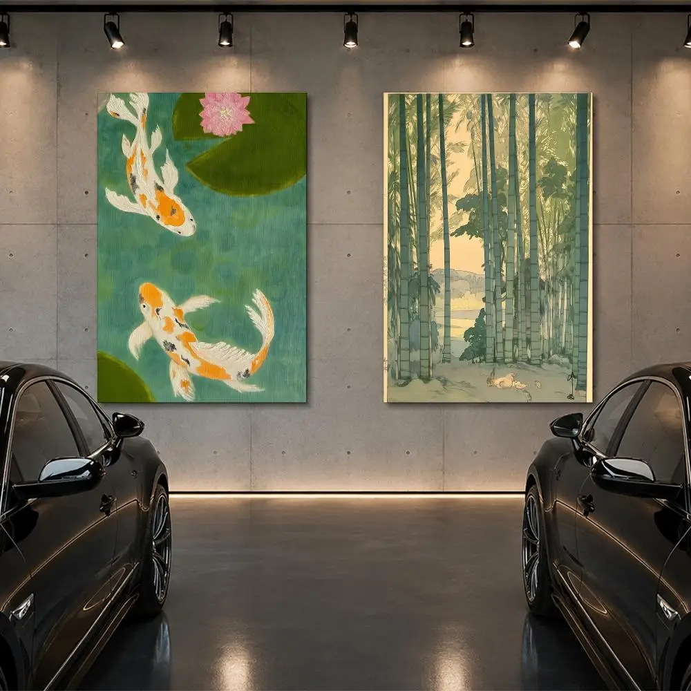 Art Hokusai Ohara Koson Japanese Poster Room Decor Home Wall Art Printing Waterproof Garage BedRoom Posters Gift