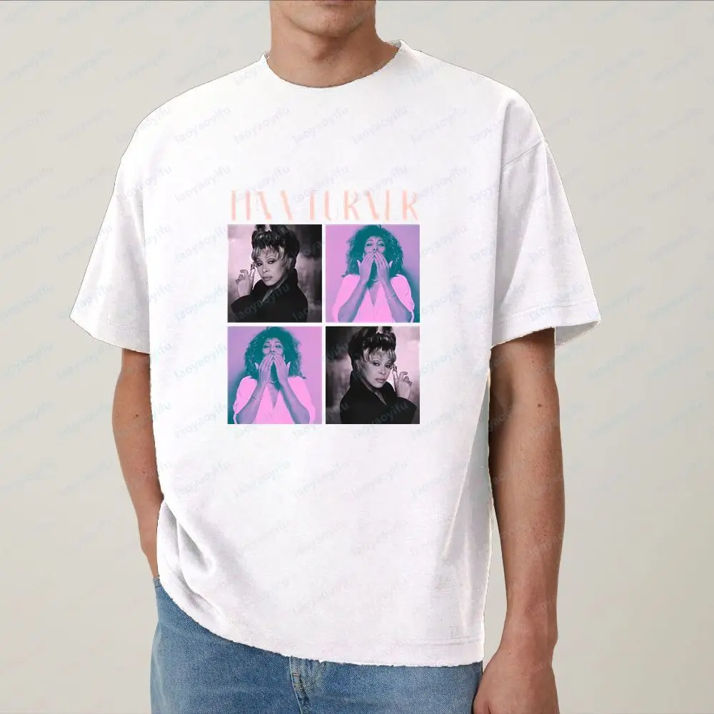 Tina Turner - Camiseta retrô de banda musical, casual, moderna, multiuso, de manga curta, masculina e feminina, com gola redonda