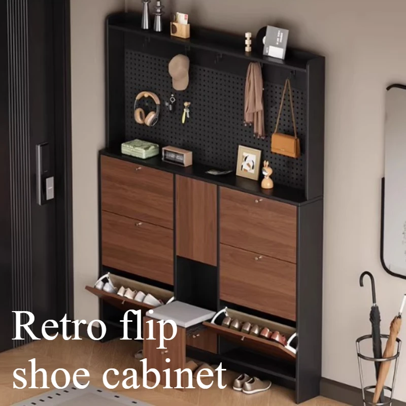 

Modern Wall Shoe Rack Cabinets Entryway Space Saving Ultrathin Shoe Rack Wall Shelves Seat Vertical Portable Entrance Furniture