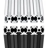 Riel lineal anodizado estándar europeo para impresora 3D, extrusión de aluminio 300, ranura 1-600 T, CNC, plata y negro, 2020mm, 4 unidades