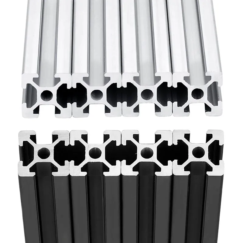 4 sztuk 300mm 1-600 T Slot 2020 wytłaczanie aluminium europejski Standard anodowane szyna liniowa do 3D drukarki części CNC DIY srebrny czarny