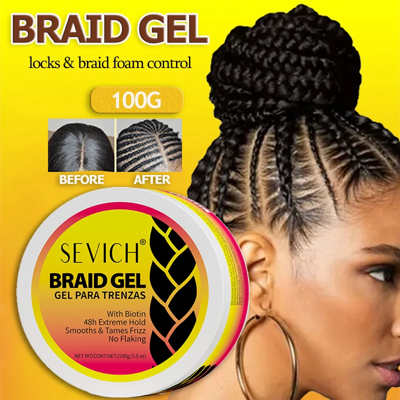 

Styling Braiding Gel Wax Anti Frizz Hair Gel Strong Hold Pomade Anti-Frizz Smooth Hair Twist Braid Shaping Hair Edge Control