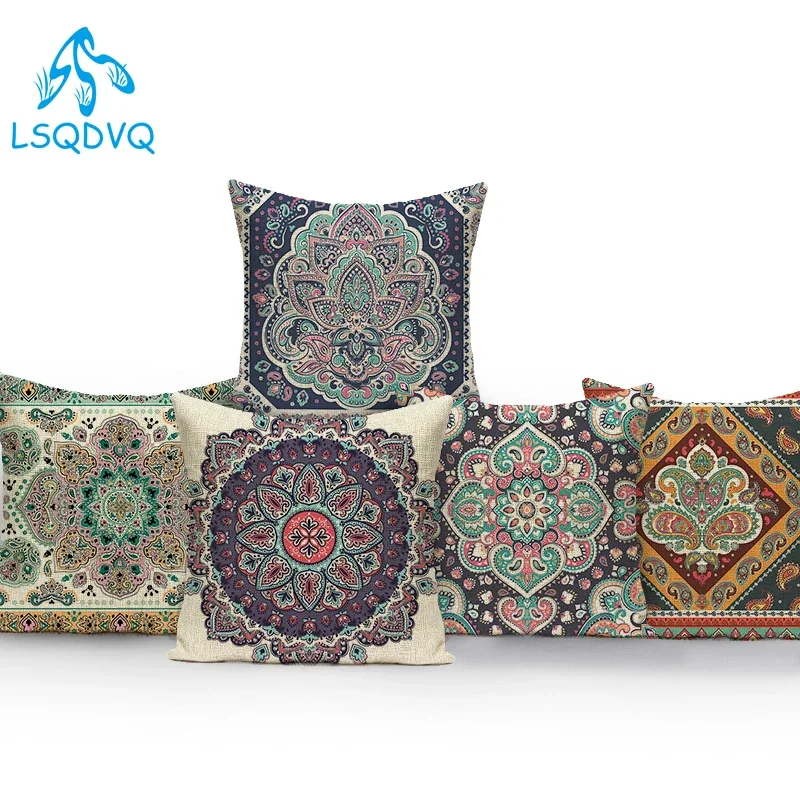 

Полиэстер Бохо Богемия Геометрический Мандала Цветок Декоративные Подушки Чехлы Наволочки Для Украшения Гостиной
