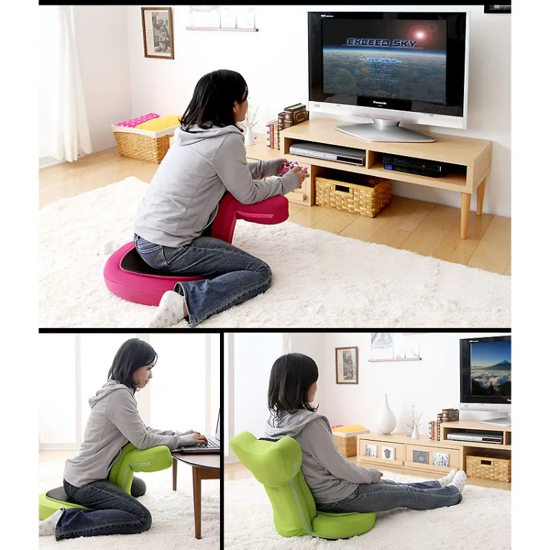 Japanese Floor Chair Lazy Gaming Seat Comfortable Backrest Cushion for Bed & Tatami Ergonomic Posture