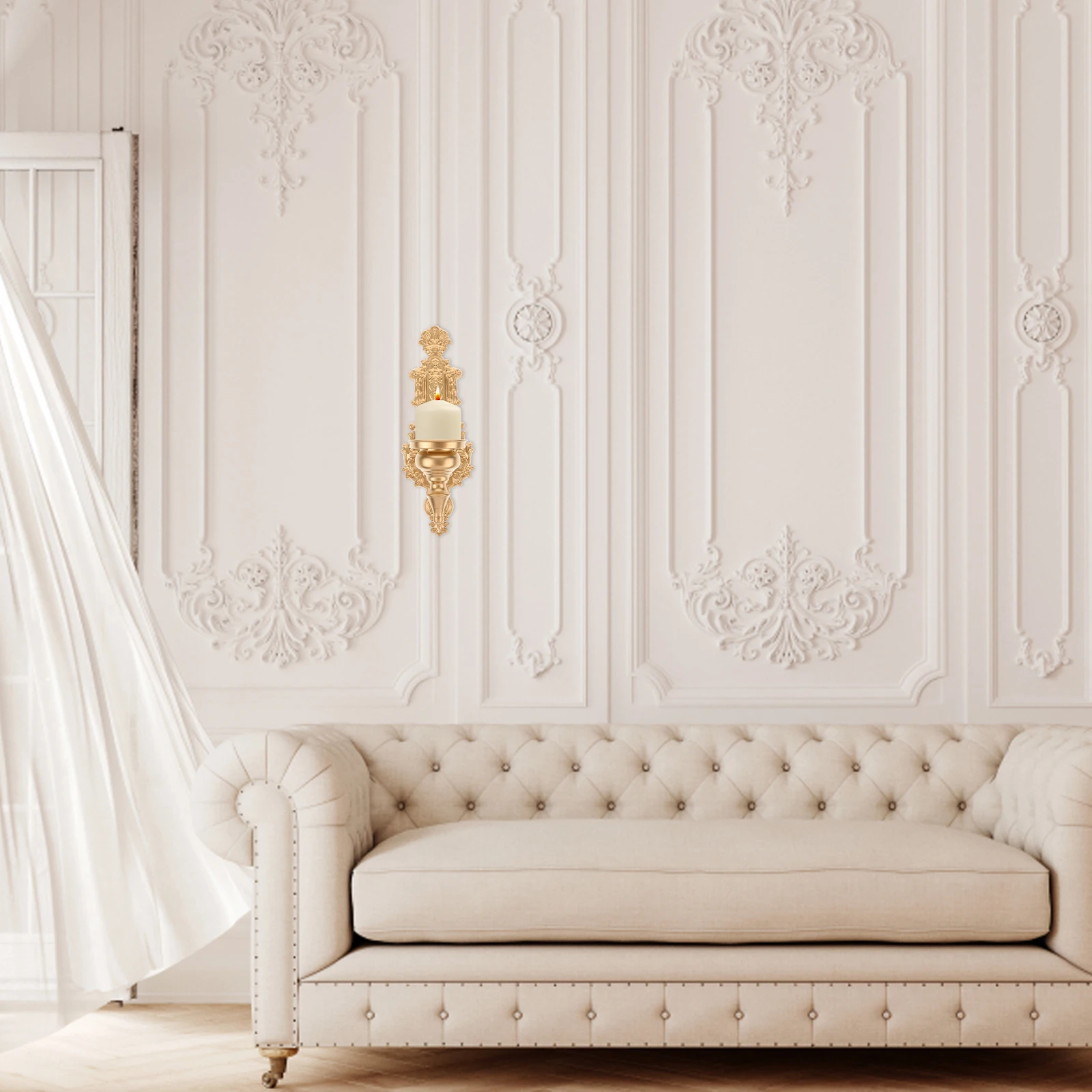 

Vintage Wall Sconce Holder Iron Metal Hanging Pillar Holder Decorative for Dining Room Wedding Party Home