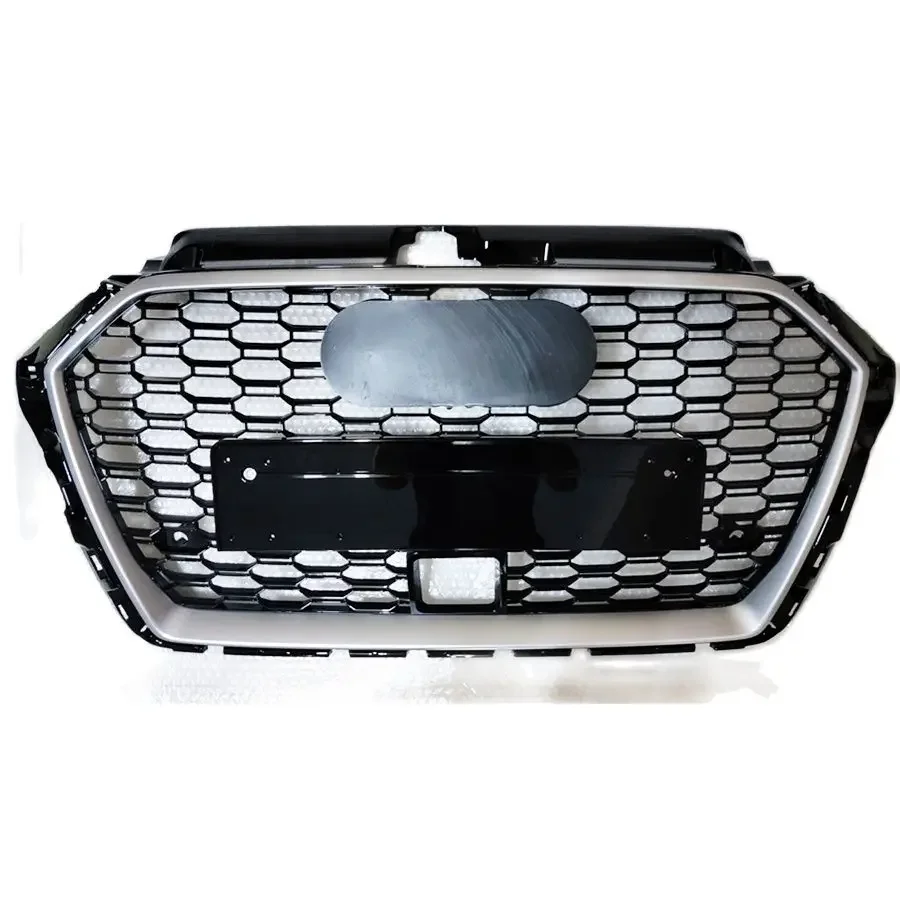 Car Anterior Reticulum Front Bumper Grill Center Grille For Audi A3/S3 8V 2017 - 2020(Refit For RS3 Style) Carbon fiber with ACC