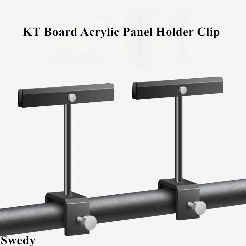 3 Pieces Stainless Steel KT Board Display Clip Support Metal Tube Shelf Sign Holder Advertising Price List KT Board POP Clip