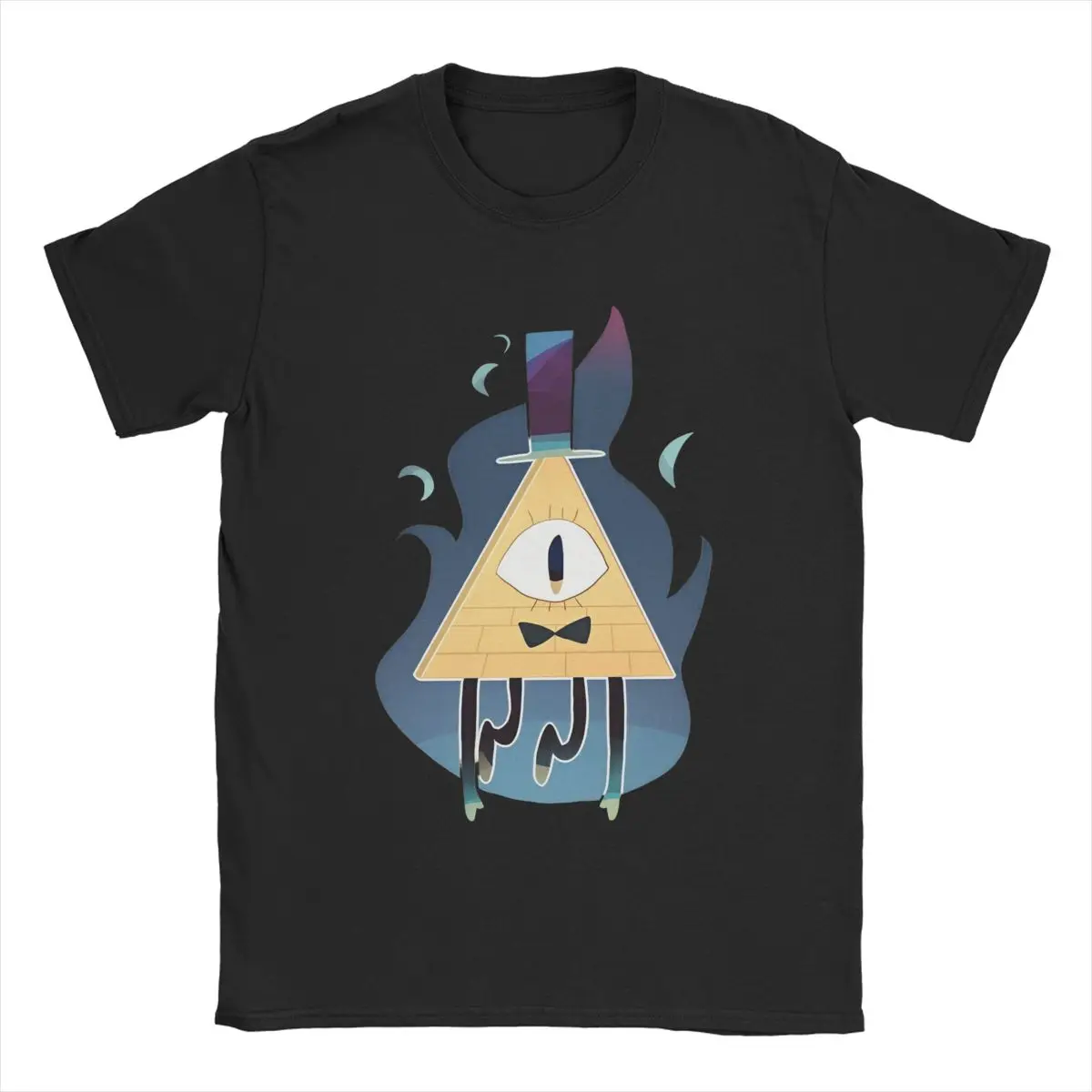 Men\'s Gravity Falls Bill Cipher T Shirts 100% Cotton Tops Humor Short Sleeve Crew Neck Tee Shirt Plus Size T-Shirt