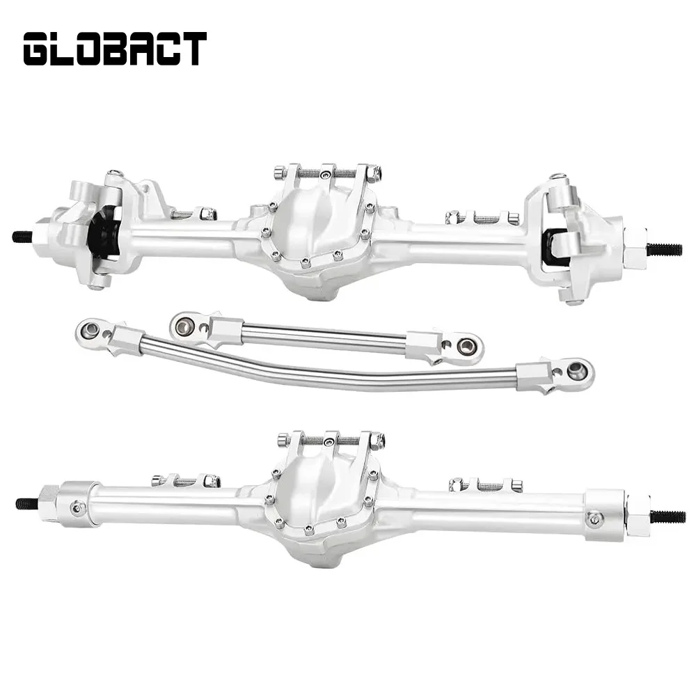 GLOBACT Aluminum RC Car Front Rear Axles Set for 1/10 Axial SCX10 I II 90046 90047 RC Crawler Cars 1/10 Upgrade Accessories