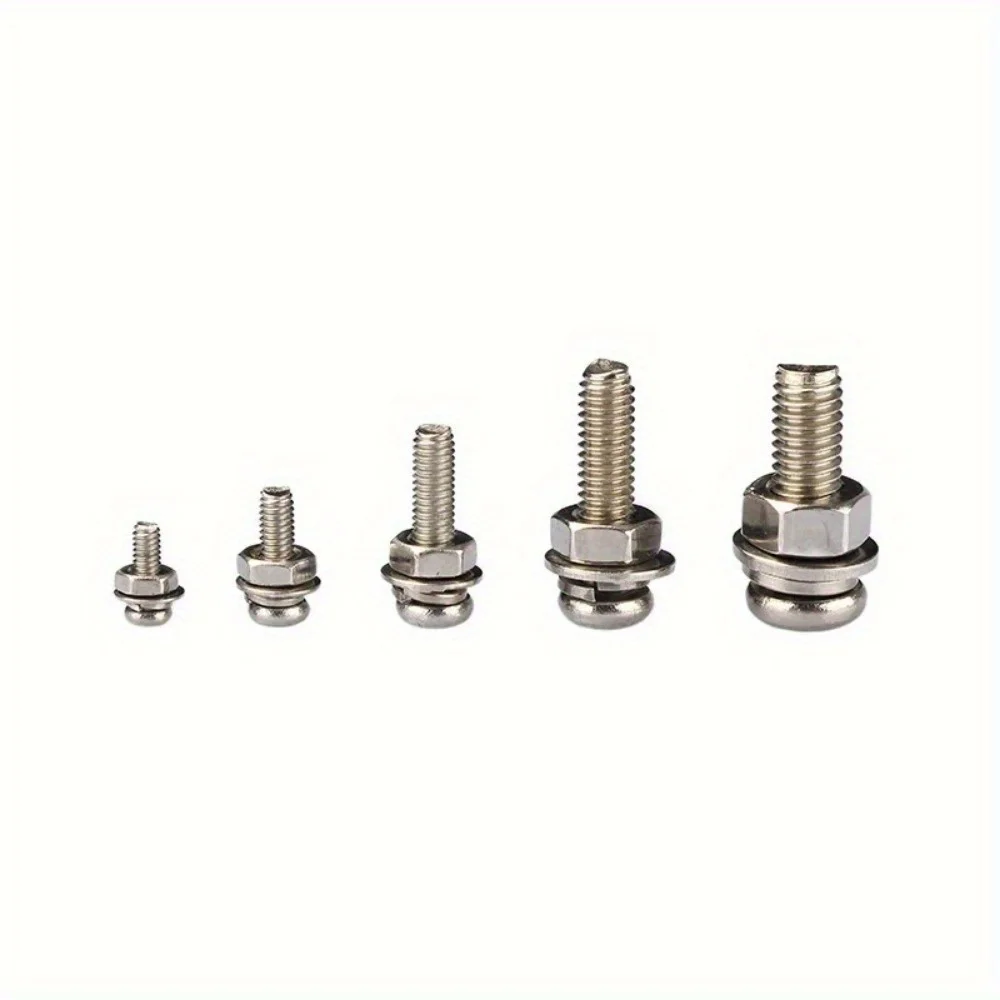120/320-Piece Stainless Steel Screw and Nut Set, M2-M5, Multiple Sizes Available—Suitable for DIY, Repair, and Home Applications