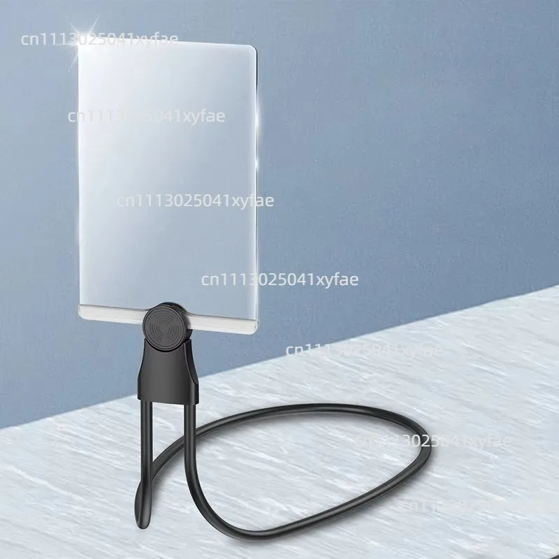 10X Black White Neck-mounted Magnifying Glass, Square Acrylic Loupe for Reading, Phone Screen Magnifier Helping Hands
