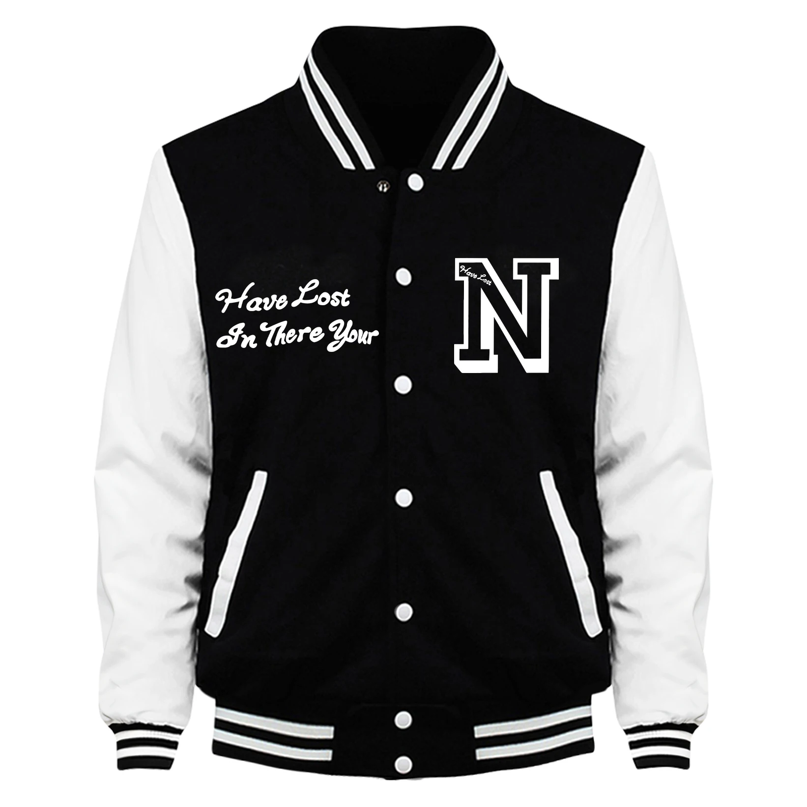 

What Did You Lose In New York Print Men Jackets Harajuku Baseball Jersey Fleece Loose Clothing Unisex Autumn Warm Vintage Coat