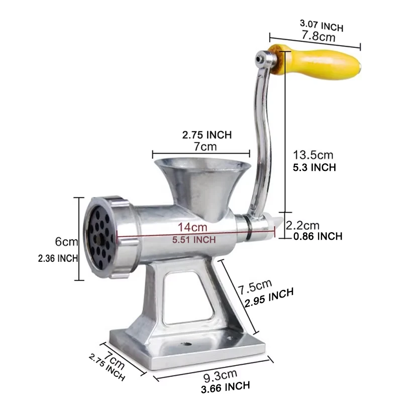 Multifunction Manual Meat Grinder Filling Sausage Machine Household Hand Shake Vegetable Garlic Grinding Chopper For Restaurant