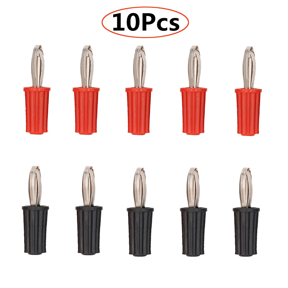 10pcs 4mm Banana Plate Plugs Connectors Banana Plug Connectors Black Red Cross-type Copper Terminal Banana Plug for Instrument