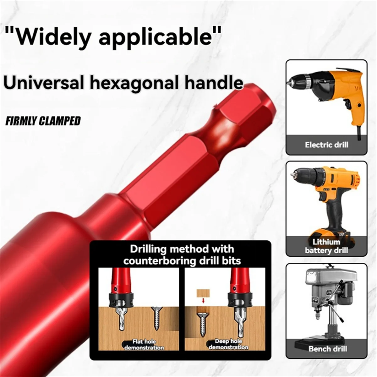 A002 Multifunction Countersink Drill Bit Set with Adjustable Depth Stop Converts to 45Degree Chamfer Cutter Dual Sided 8/10mm