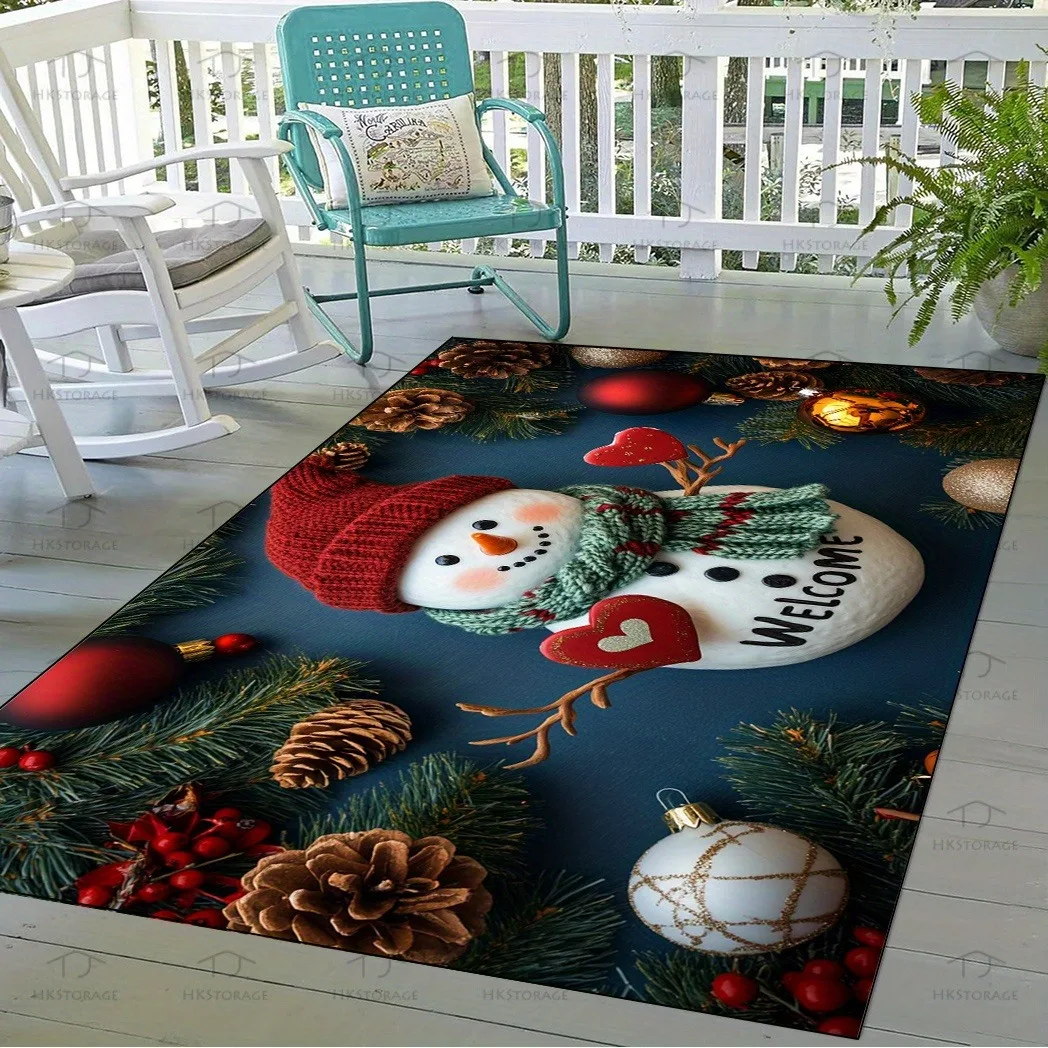 سجادة باب جولي سنومان: مرحبًا بكم في سجادة باب غرفة النوم المنزلية السحرية لعيد الميلاد، سجادة أرضية، ناعمة ومريحة، غير قابلة للانزلاق #5