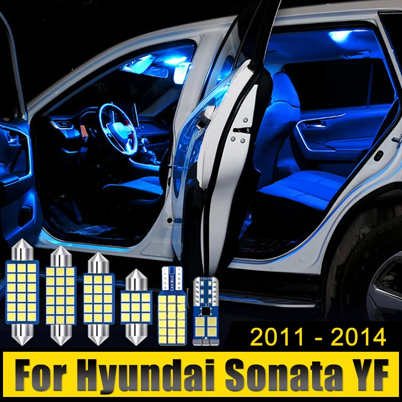 

For Hyundai Sonata YF 2011 2012 2013 2014 5PCS Error Free 12V LED Car Dome Reading Lights Trunk Lamps Bulbs Canbus Accessories