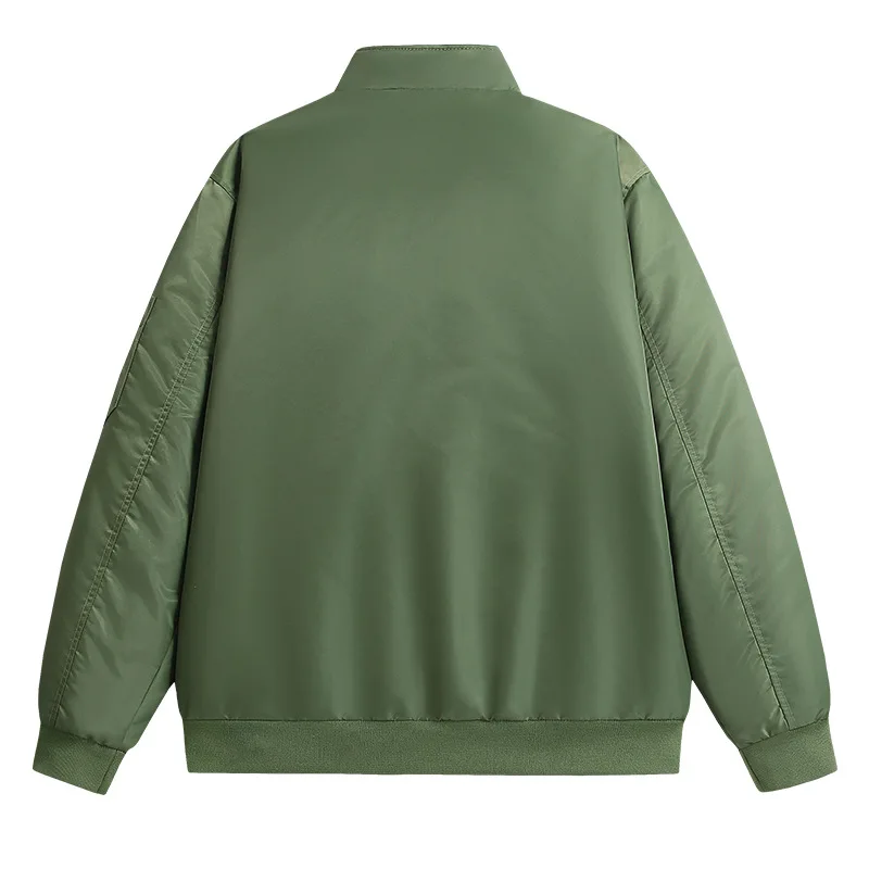 Men's Thick Cotton Pilot Jacket 2025 Stand-Up Collar Workwear Multi-Pocket Autumn Winter Warm Casual Coat for Men