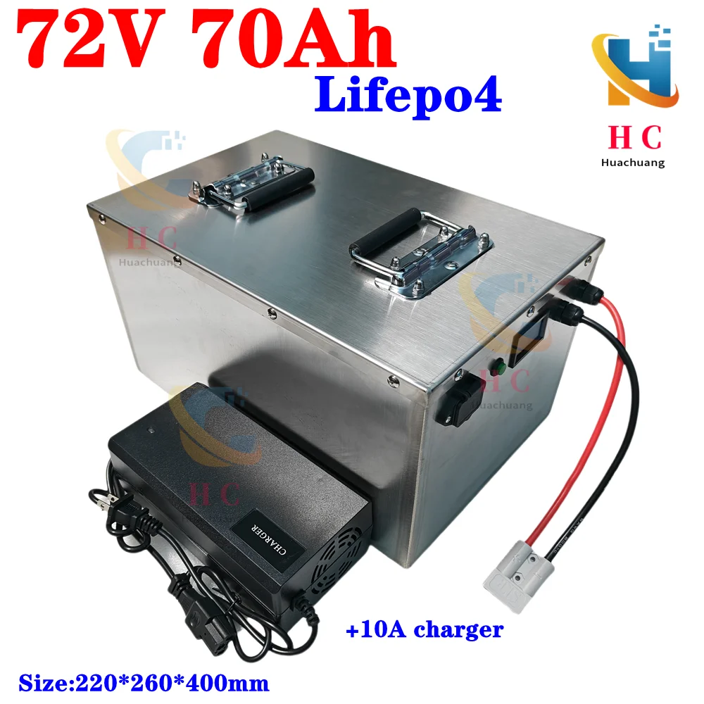 

waterproof 72V 70Ah lifepo4 battery High Power Lithium BMS for 7000w 5000w bicycle bike scooter Motorcycle + 10A charger